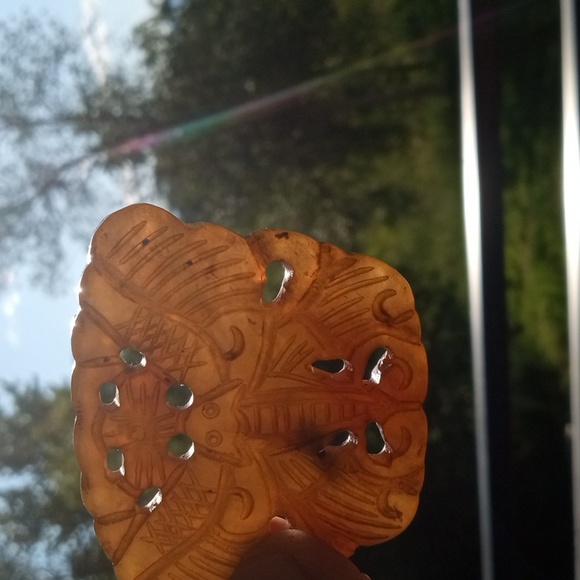 Jade Handcarved Very Vintage Set Two Butterfly/Moth Asian - Picture 4 of 9